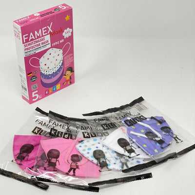 5er Pink Mix - Hochwertige FFP2 Kids Masken - 5er MixPack