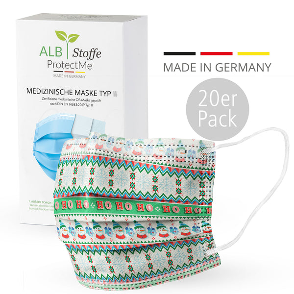 Medizinische OP Maske Winter Design HOHOHO 20er Pack